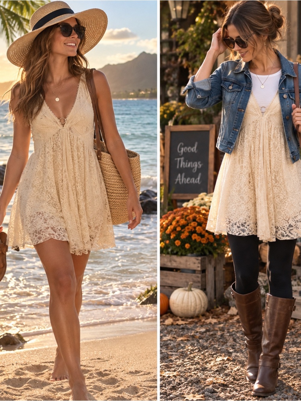 Free People.  ‘Don’t you dare’  Lace A-Line Sleeveless Dress in Cream. Small